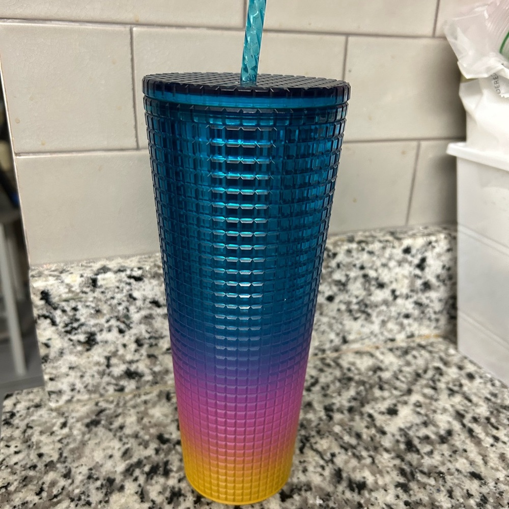 Starbucks Blue and Yellow Gradient Tumbler
